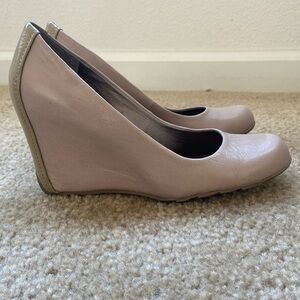 Nude wedge heels